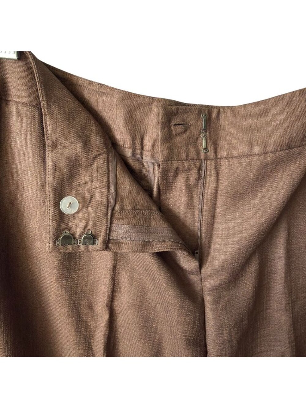 Grace Elements Pants Womens Size 14 Wide Leg Woven 2 Pocket Brown - Picture 6 of 11